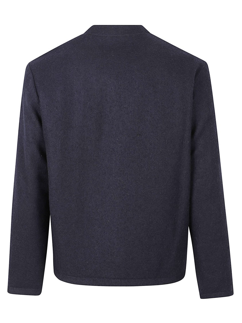 Fay Cropped Boxy Sweater With V-Neckline And Button-Down Front