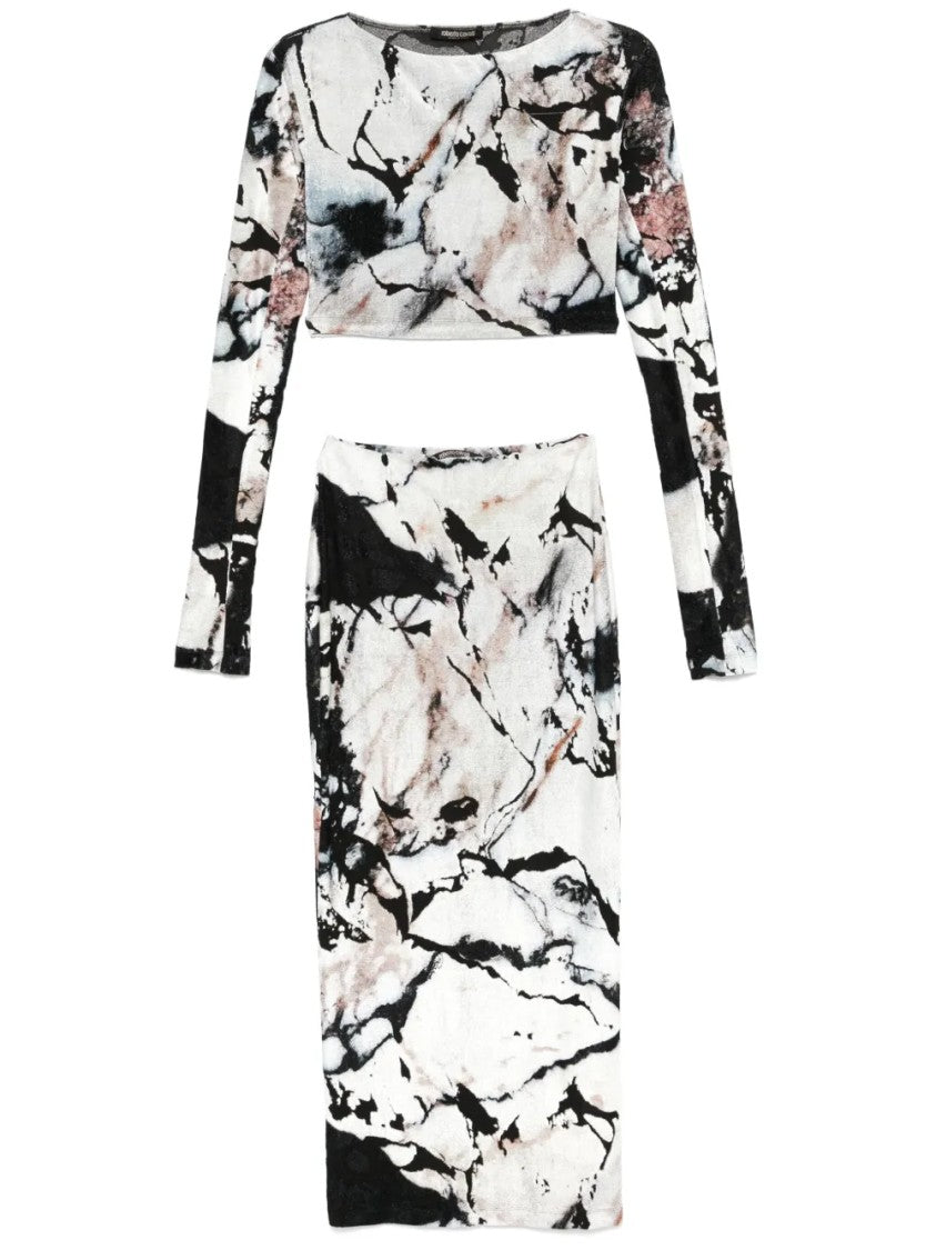Roberto Cavalli Fitted Bodice Dress With Flowing Skirt