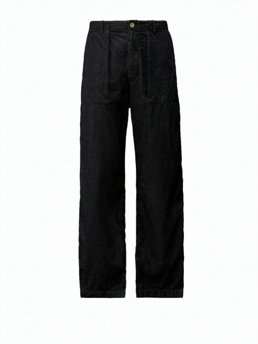 C.P. Company Straight-Leg High-Waisted Cotton Pants With Button Closure