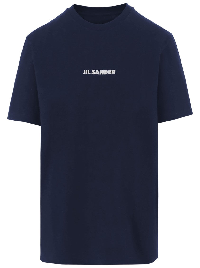 Jil Sander Navy Blue Cotton T-Shirt