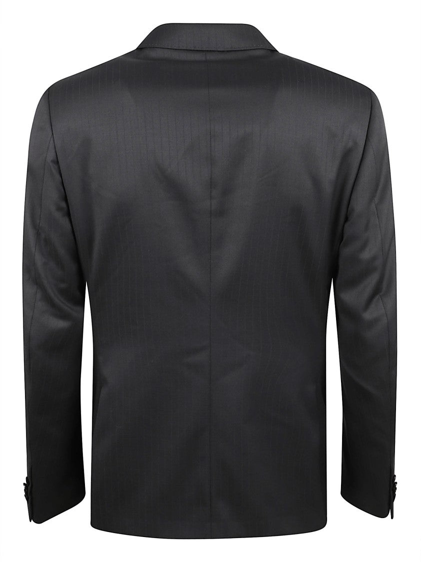 Zegna Classic Tailored Black Suit With Notched Lapel