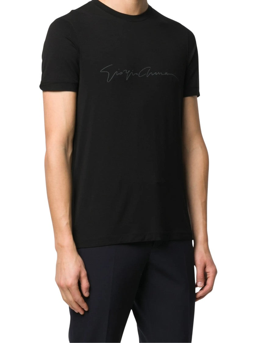 Giorgio Armani Black Signature Script T-Shirt
