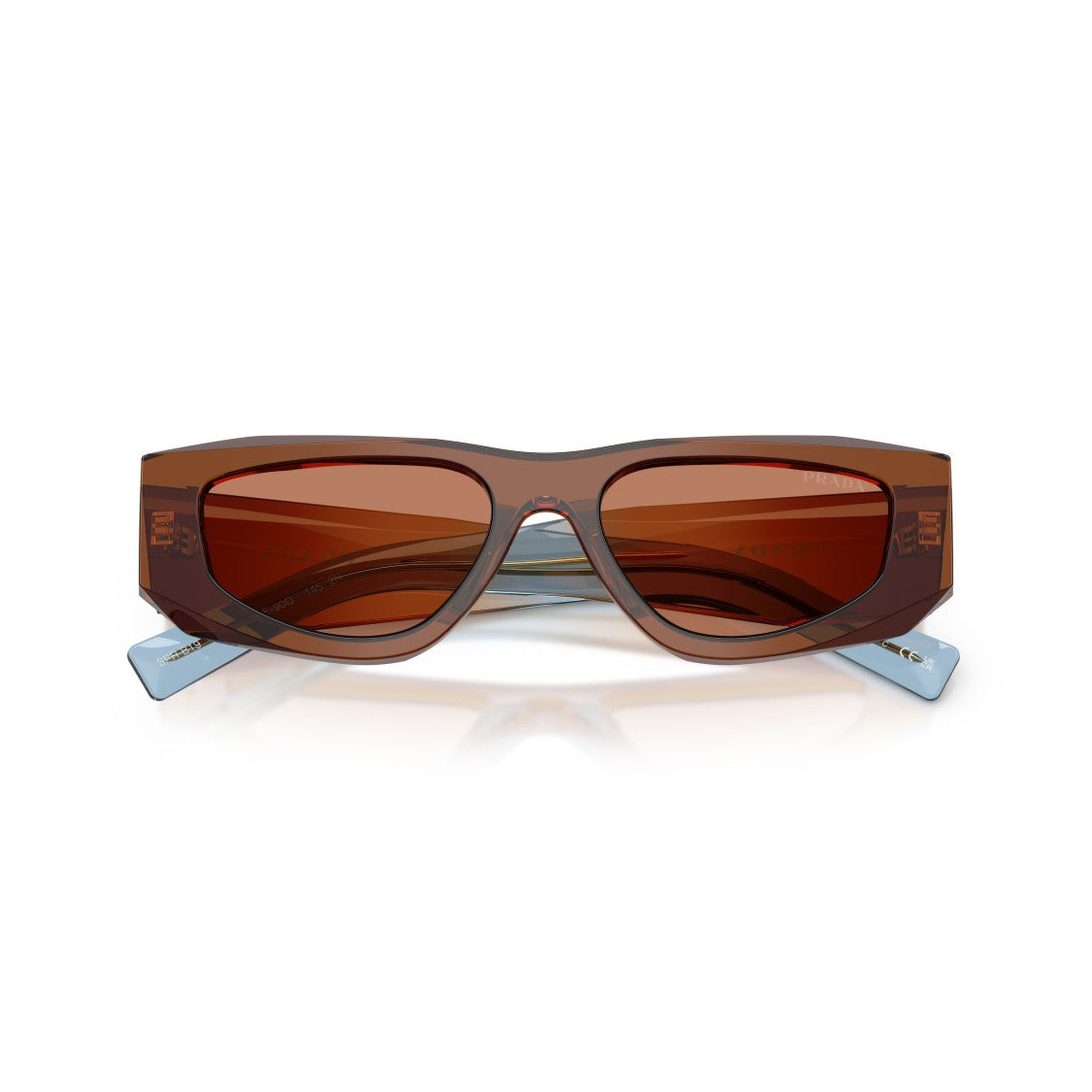 Prada 0Pr B19s Translucent Brown Angular Sunglasses