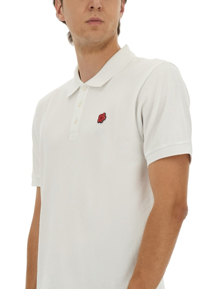 Kenzo Cotton Polo With Subtle Embroidered Logo