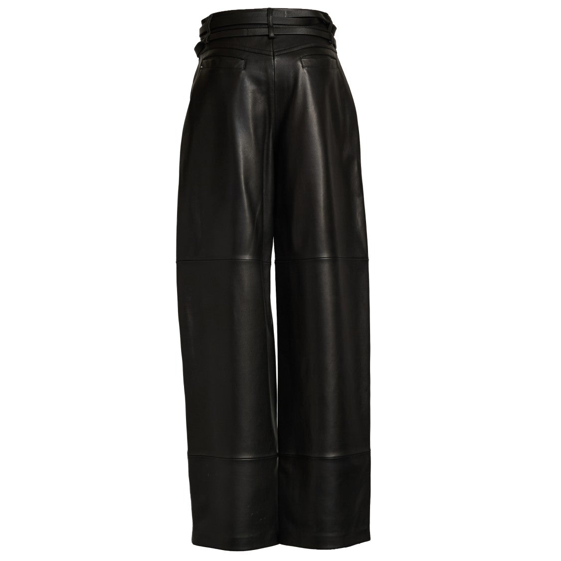 Sportmax Soft Nappa Leather Pants With Tapered Ankle And Double-Wrap Belt