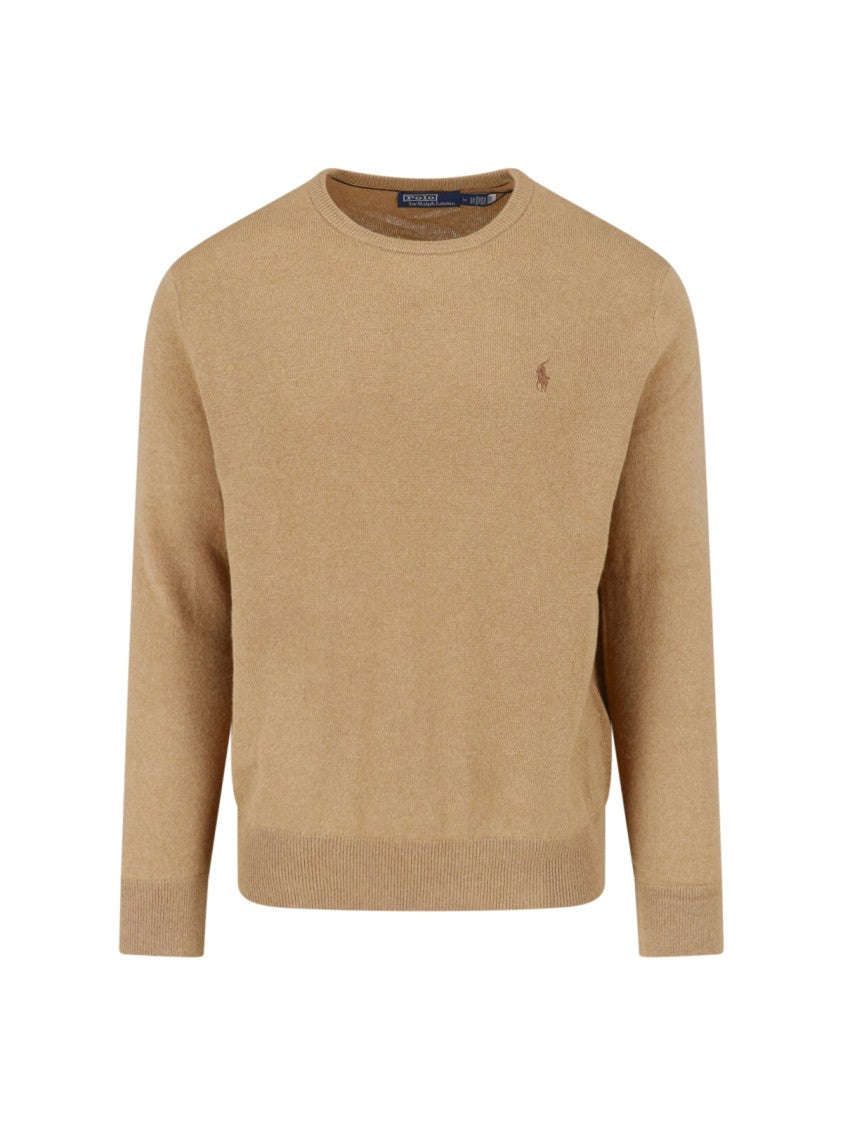 Polo Ralph Lauren Brown Crewneck Logo Wool Sweater
