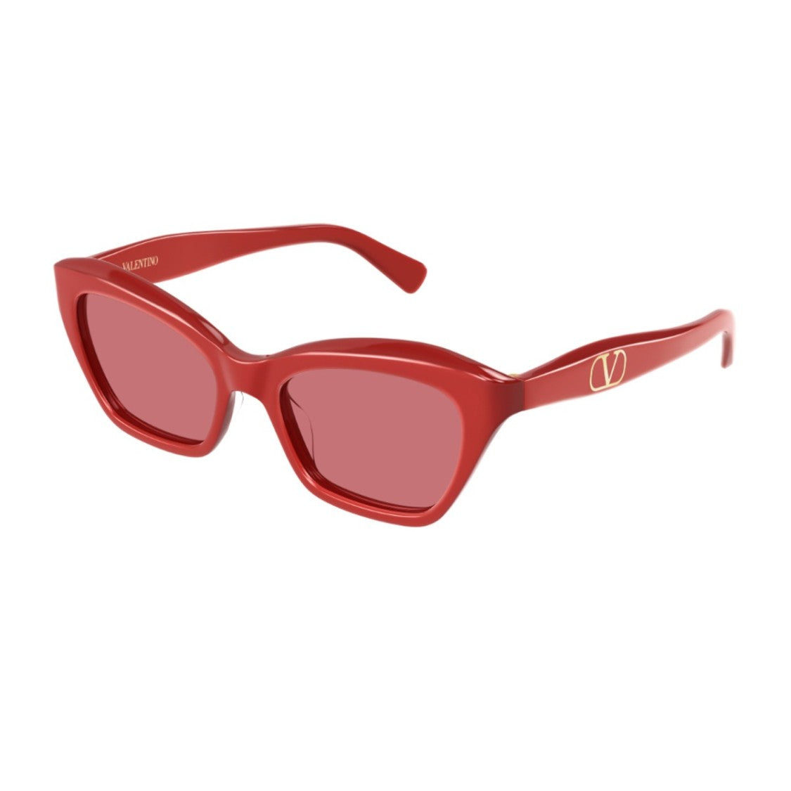 Valentino Red Linea V Logo Recycled Acetate Cat-Eye Sunglasses