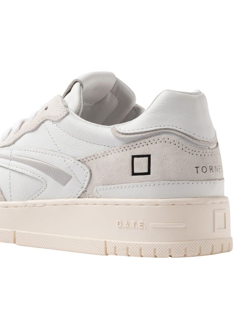 D.A.T.E White Torneo Pure Basic Leather Sneakers