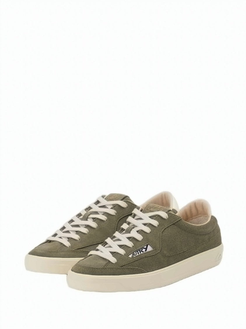 Autry Suede And Leather Low-Top Sneakers With Contrasting Heel Tab