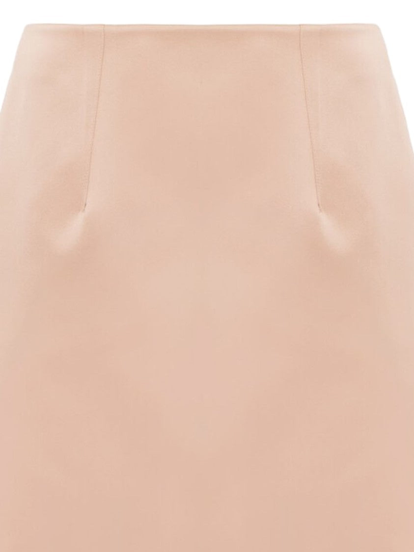 Chloé Technical Duchesse Satin Mini Skirt With Vertical Stitching