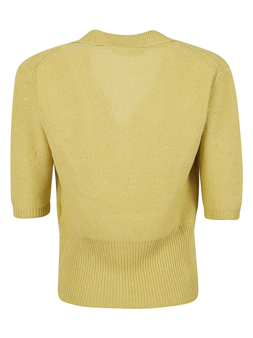 Fabiana Filippi V-Neck Textured Knit Top