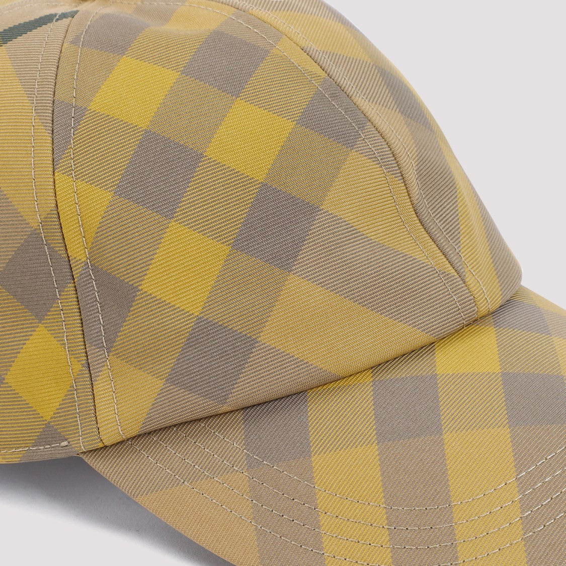 Burberry Cedar Yellow Check-Pattern Baseball Cap