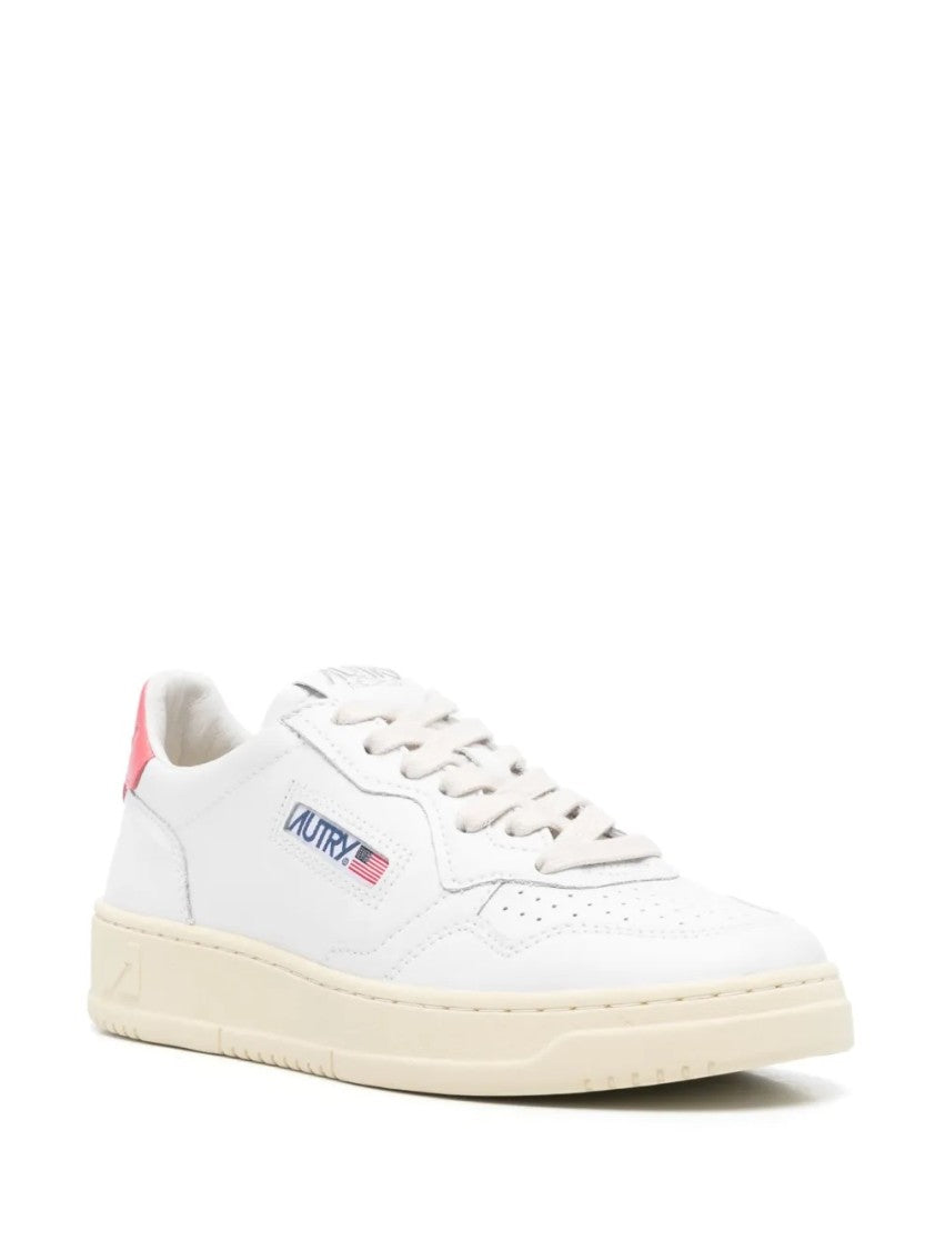 Autry White Leather Low-Top Sneakers With Perforated Detailing