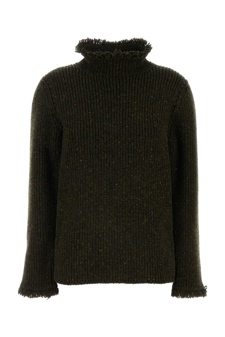 Burberry Melange Bottle Green Wool Sweater