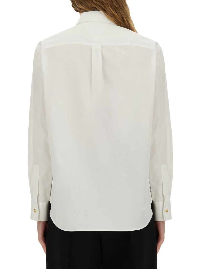 Bottega Veneta White Cotton Poplin Pointed Collar Shirt