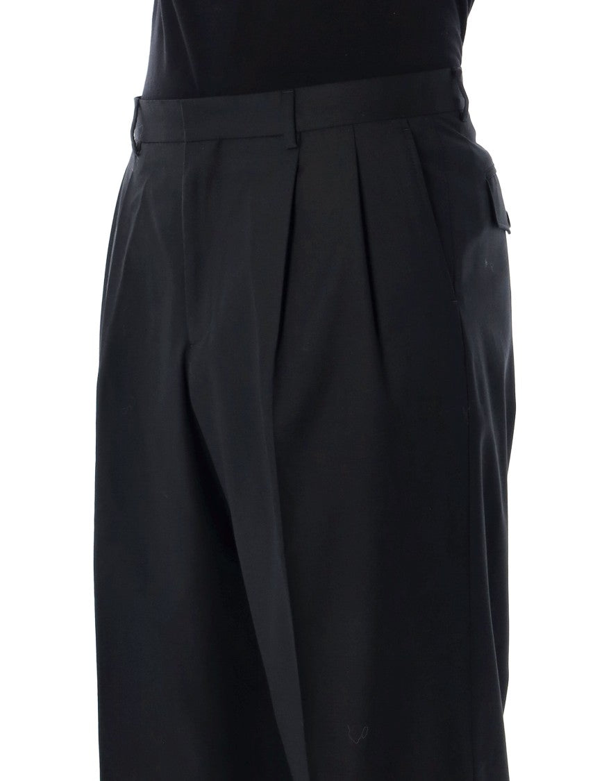 Sunflower Wide Pleated Wool Pants With Tailored Details