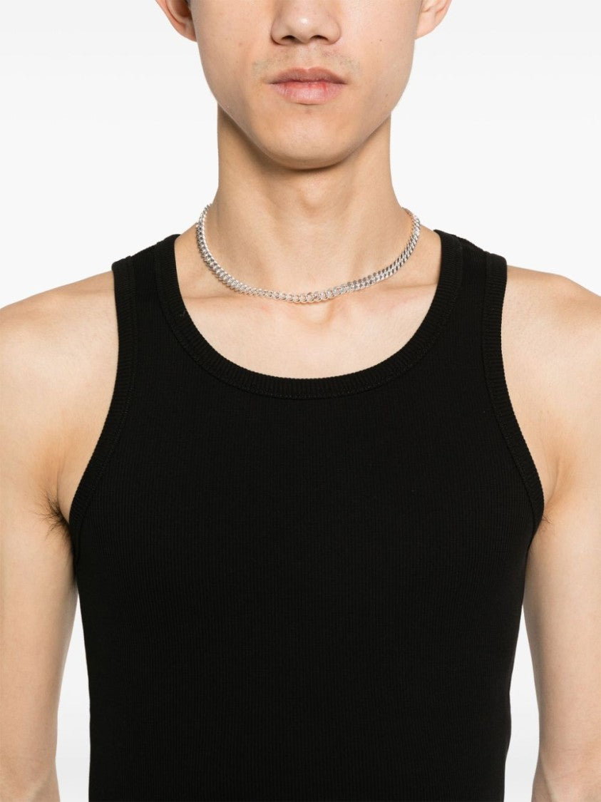 Givenchy Fine Ribbed Black Tank Top