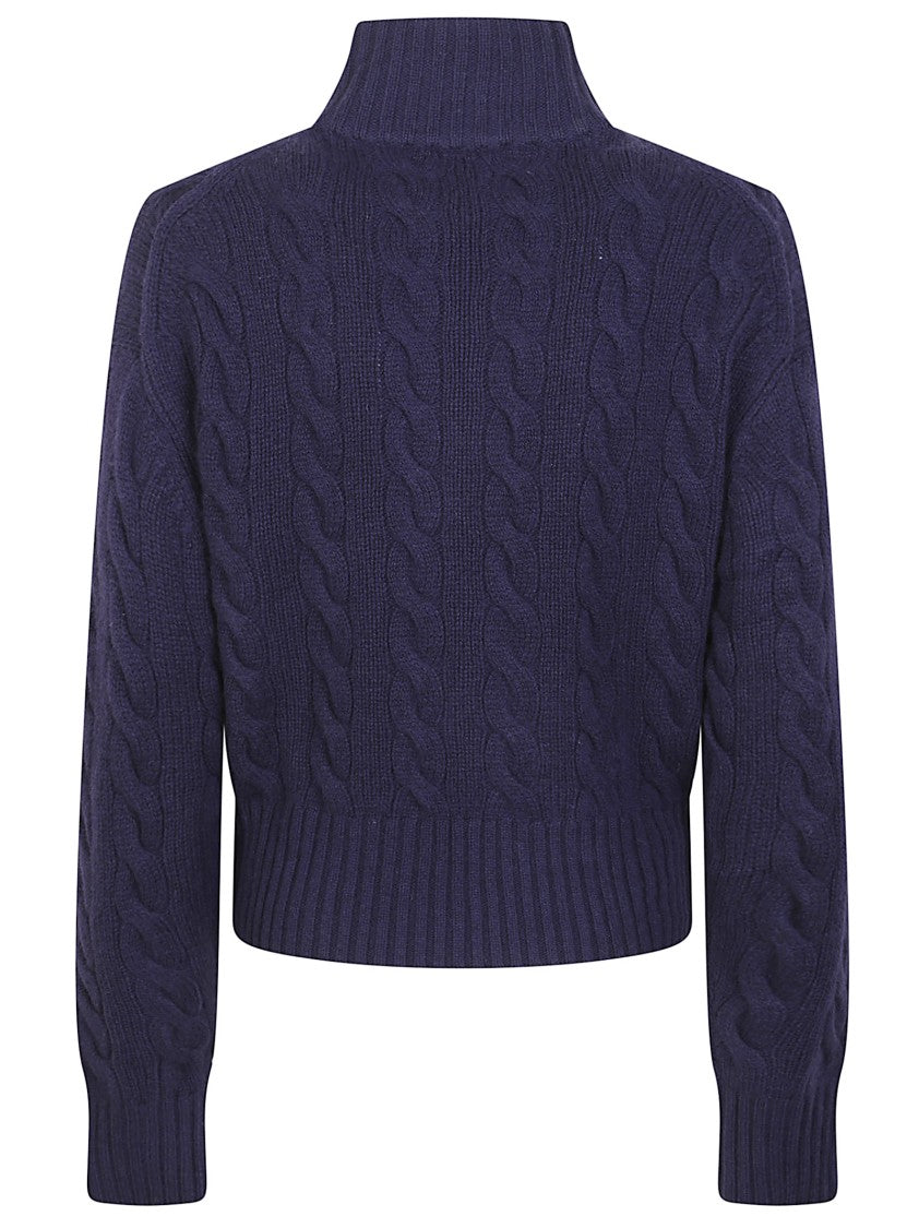 Polo Ralph Lauren Cable-Knit High-Neck Sweater With Iconic Embroidery