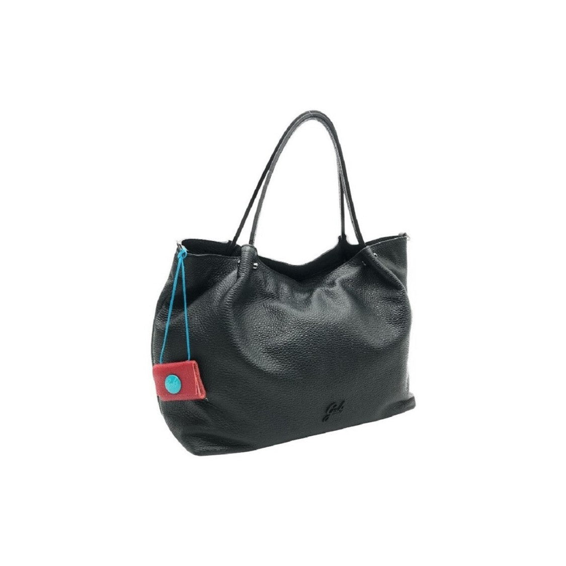 Gabs Textured Black Leather Shoulder Bag