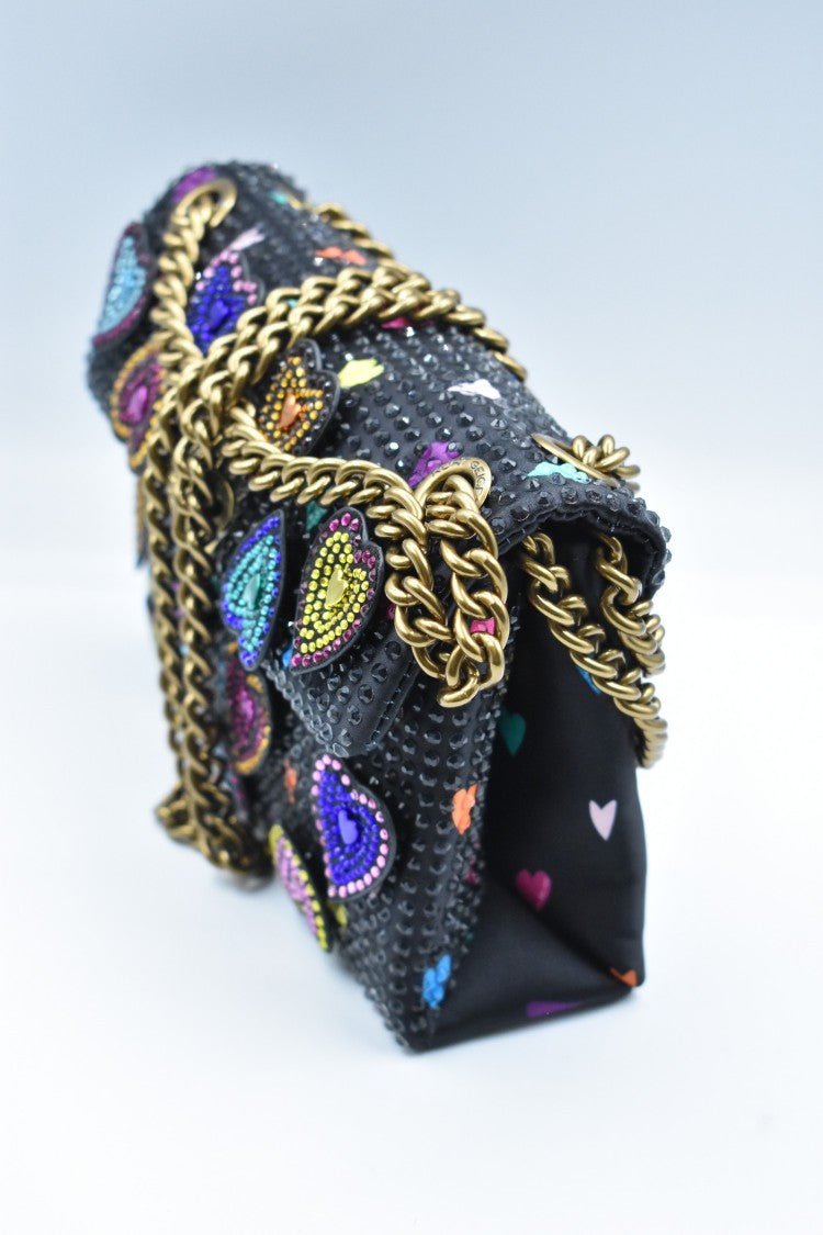 Kurt Geiger Shoulder Bag Colorful Heart Embellishments