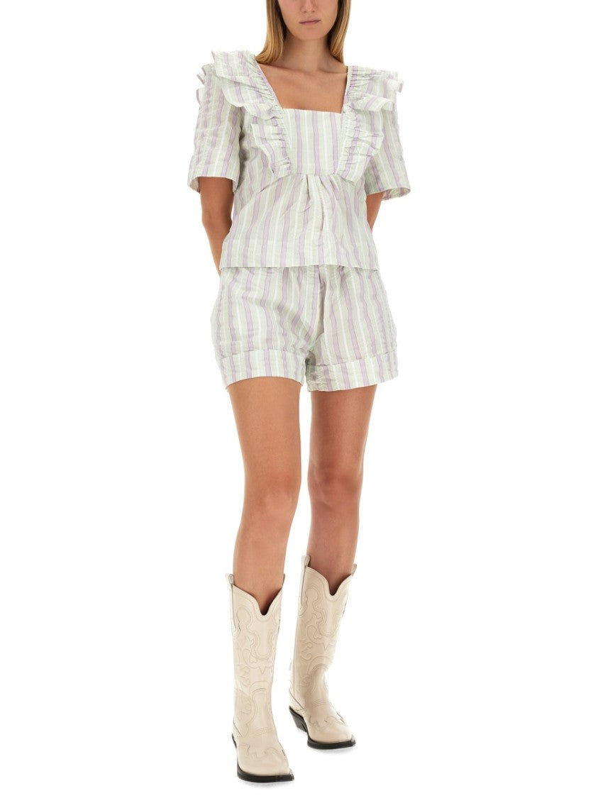 Ganni Ruffle Blouse