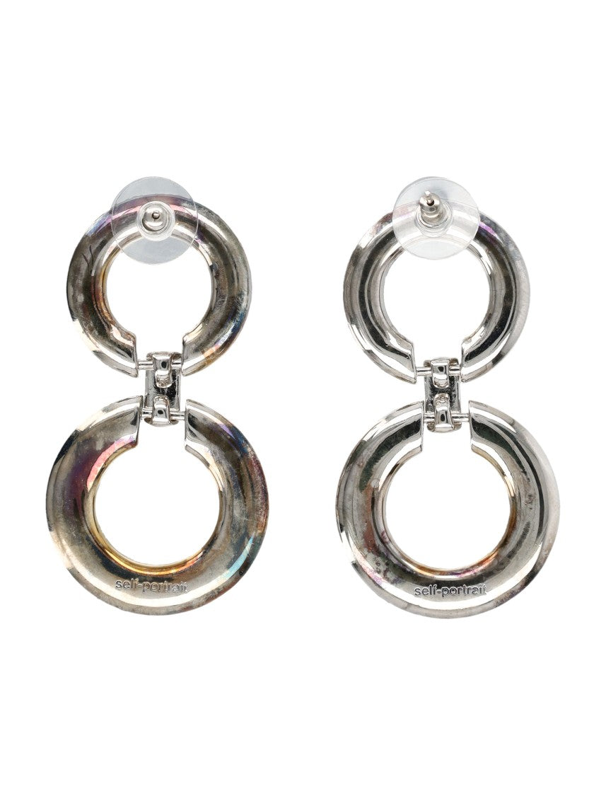 Self-Portrait Self-Portrait Silver Crystal Chain Link Earrings