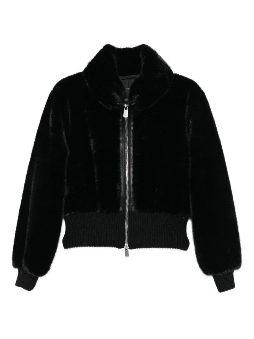 Pinko Bomber Jacket With Plush Fur-Effect Fabric
