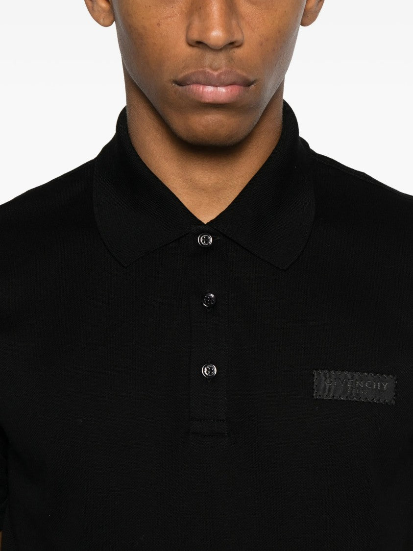 Givenchy Regular Fit Black Cotton Logo Polo