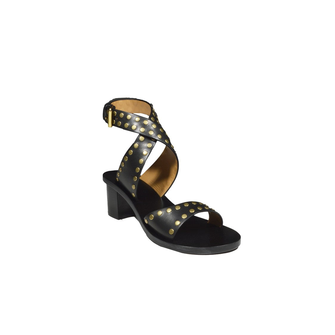 Isabel Marant Jillin Heeled Sandals In Black Smooth Leather