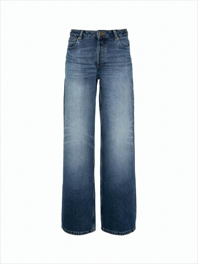 A.P.C. High-Waisted Medium-Wash Denim Pants