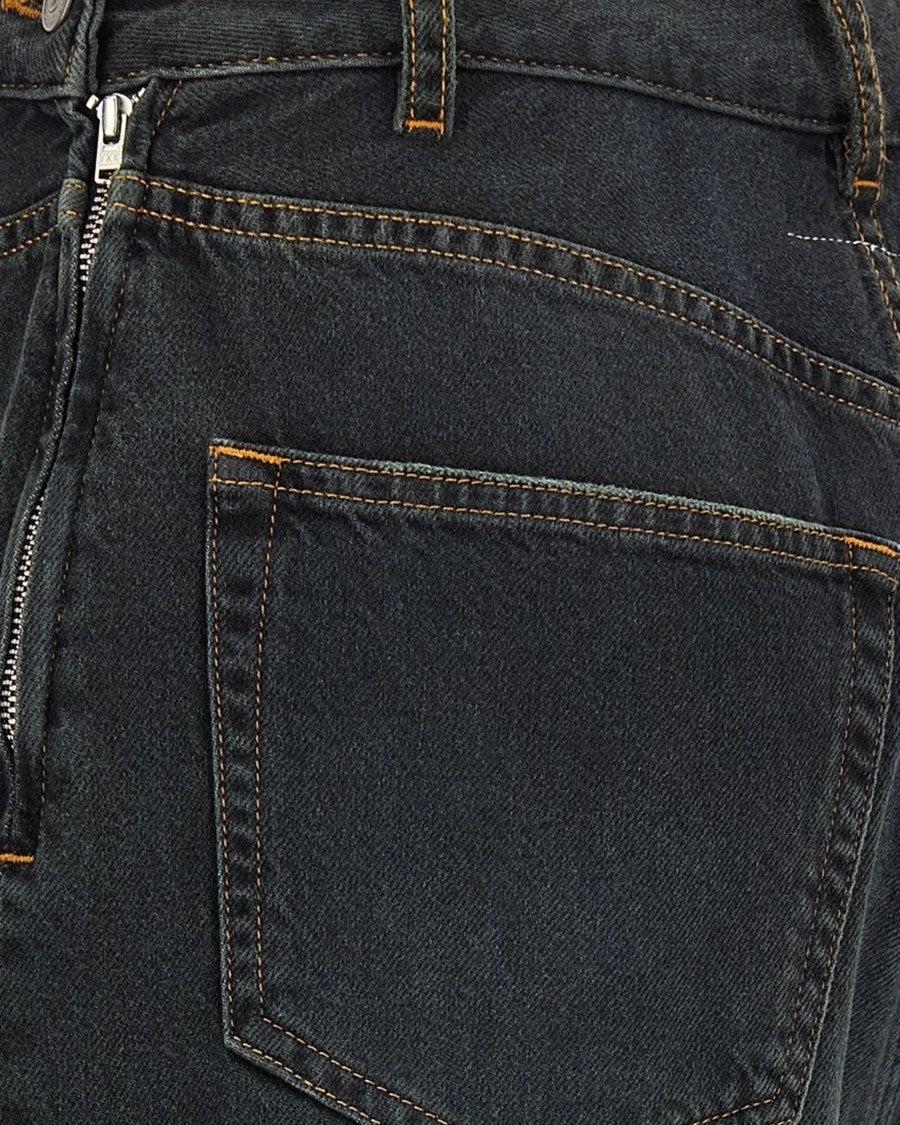 Mm6 By Maison Margiela Dark Denim Wide-Leg High-Waist Jeans