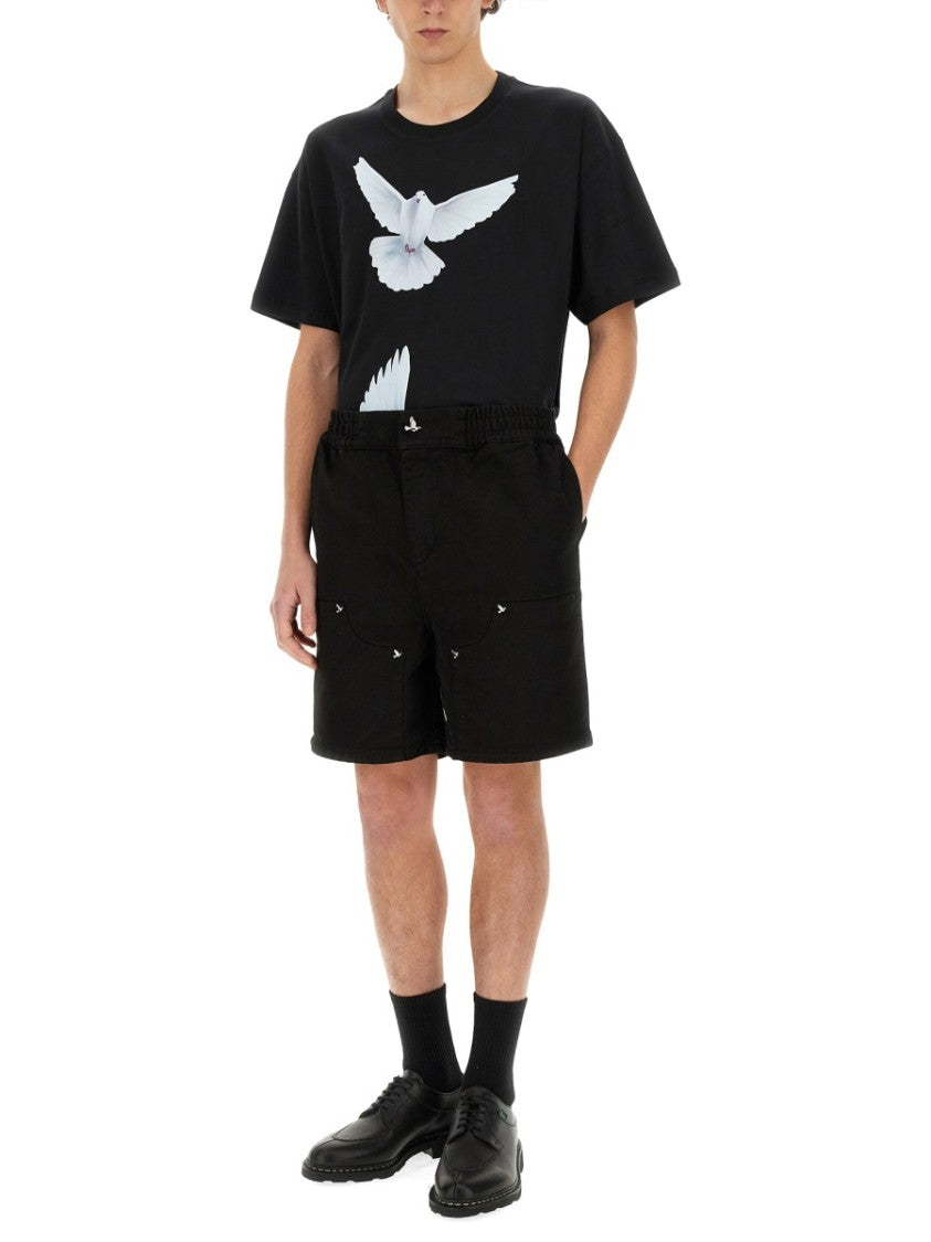 3.Paradis Straight Fit Twill Shorts With Functional Pockets