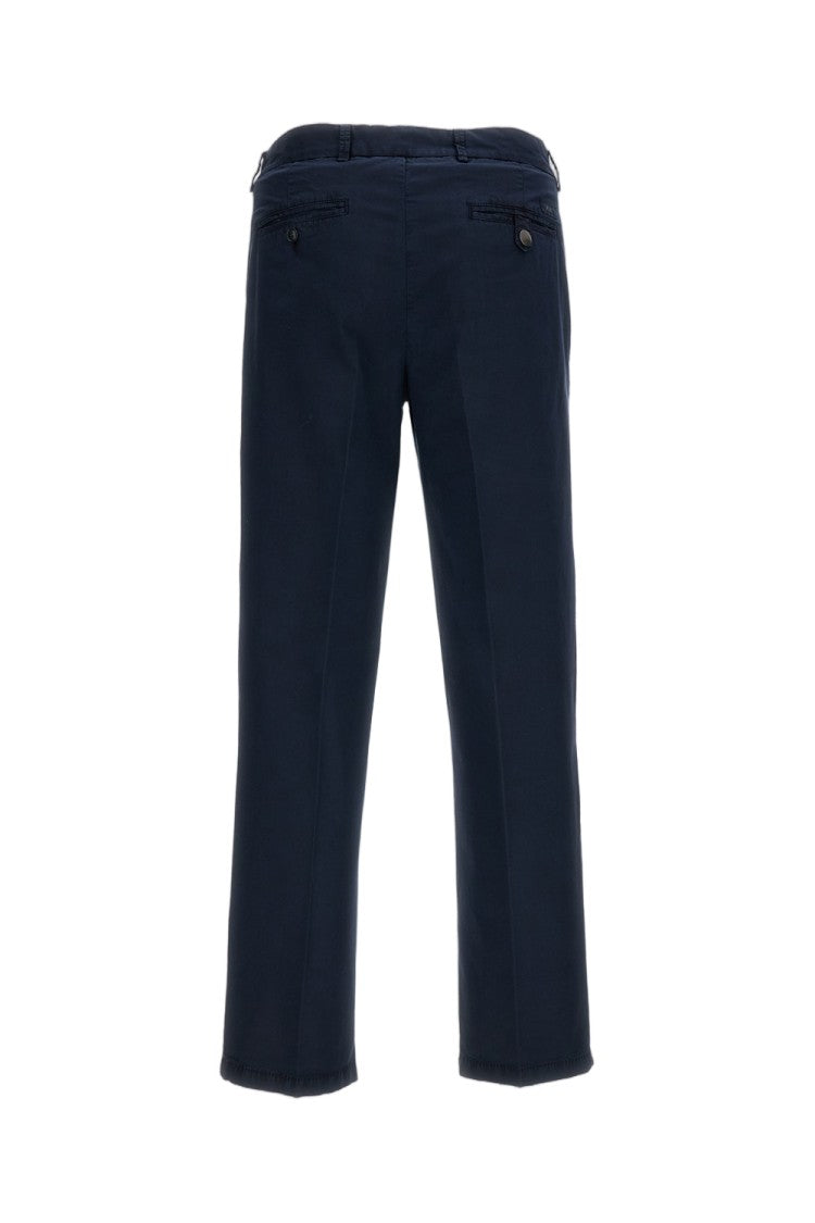 Fay Structured Regular Fit Herringbone Cotton Trousers
