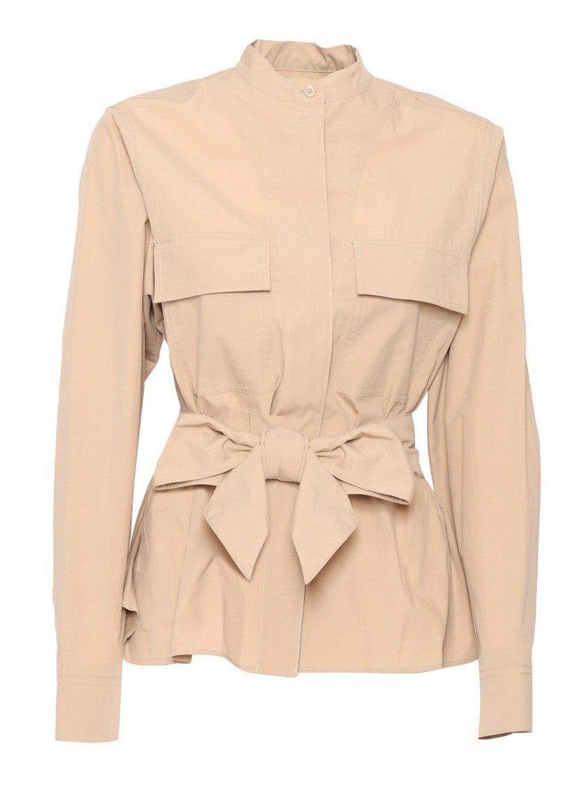 Max Mara Structured High Collar Jacket With Peplum Detailing