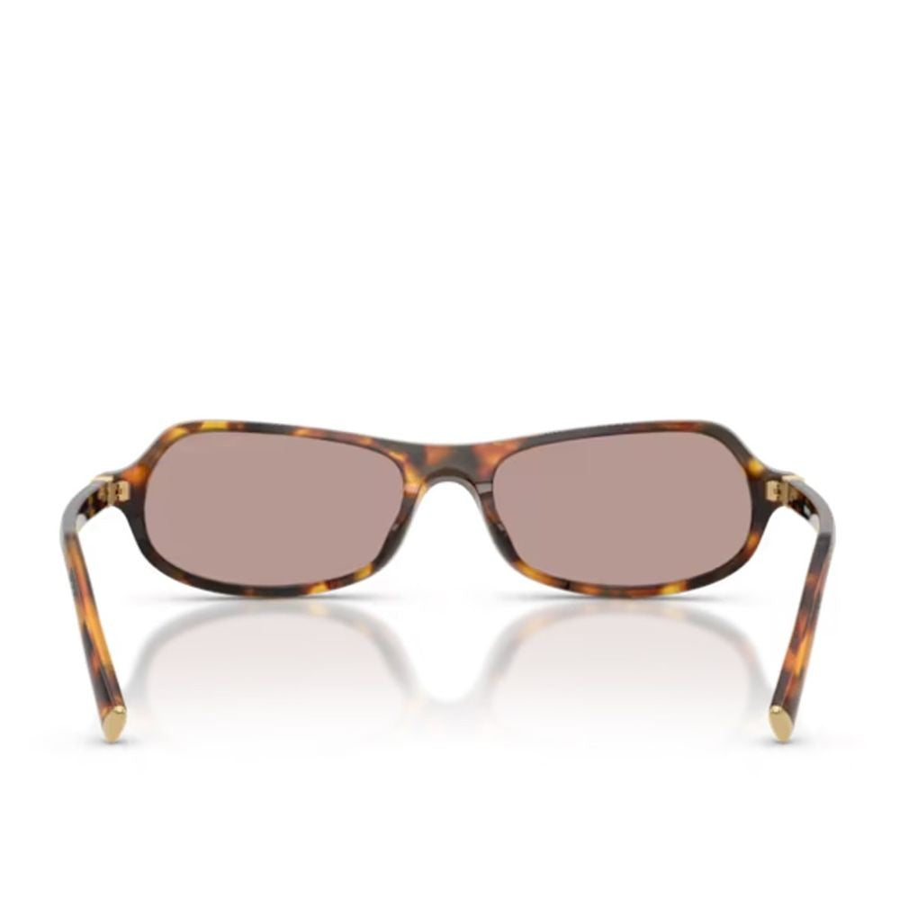 Miu Miu Sculpted Honey Havana Frame Sunglasses With Geometric Lenses