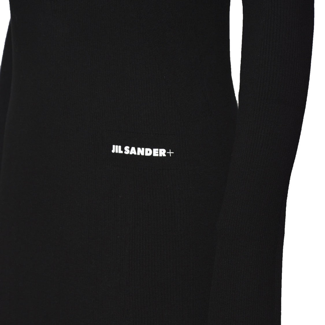 Jil Sander Black Cotton Long Dress With Hood
