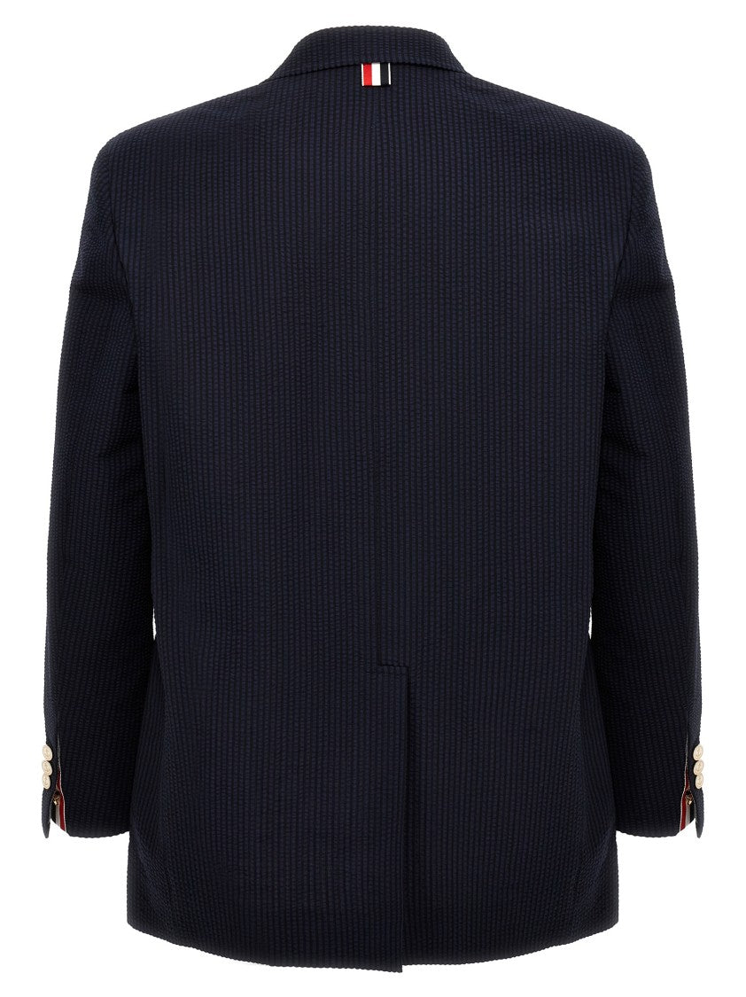 Thom Browne Single-Breasted Seersucker Blazer