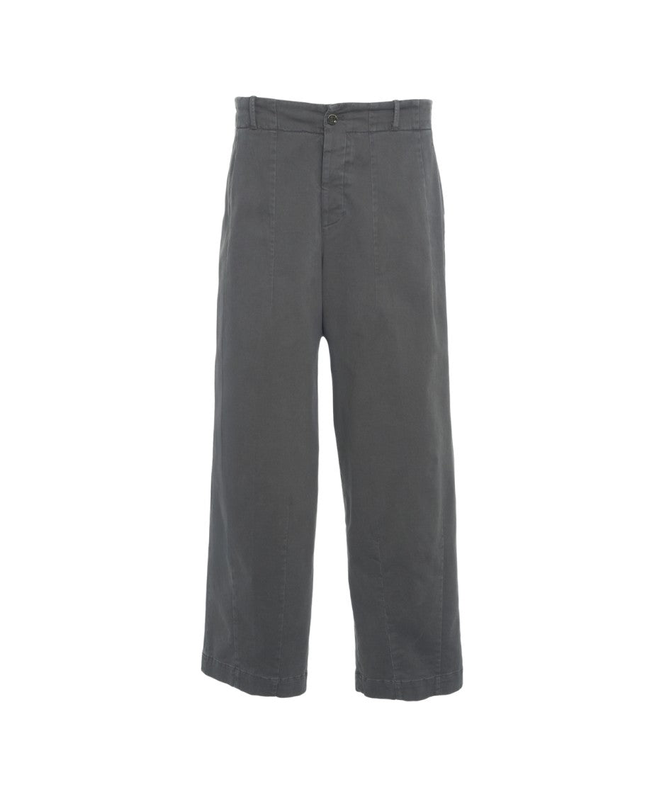 Nine In The Morning High-Waisted Wide Leg Pants With Pressed Stitch Details