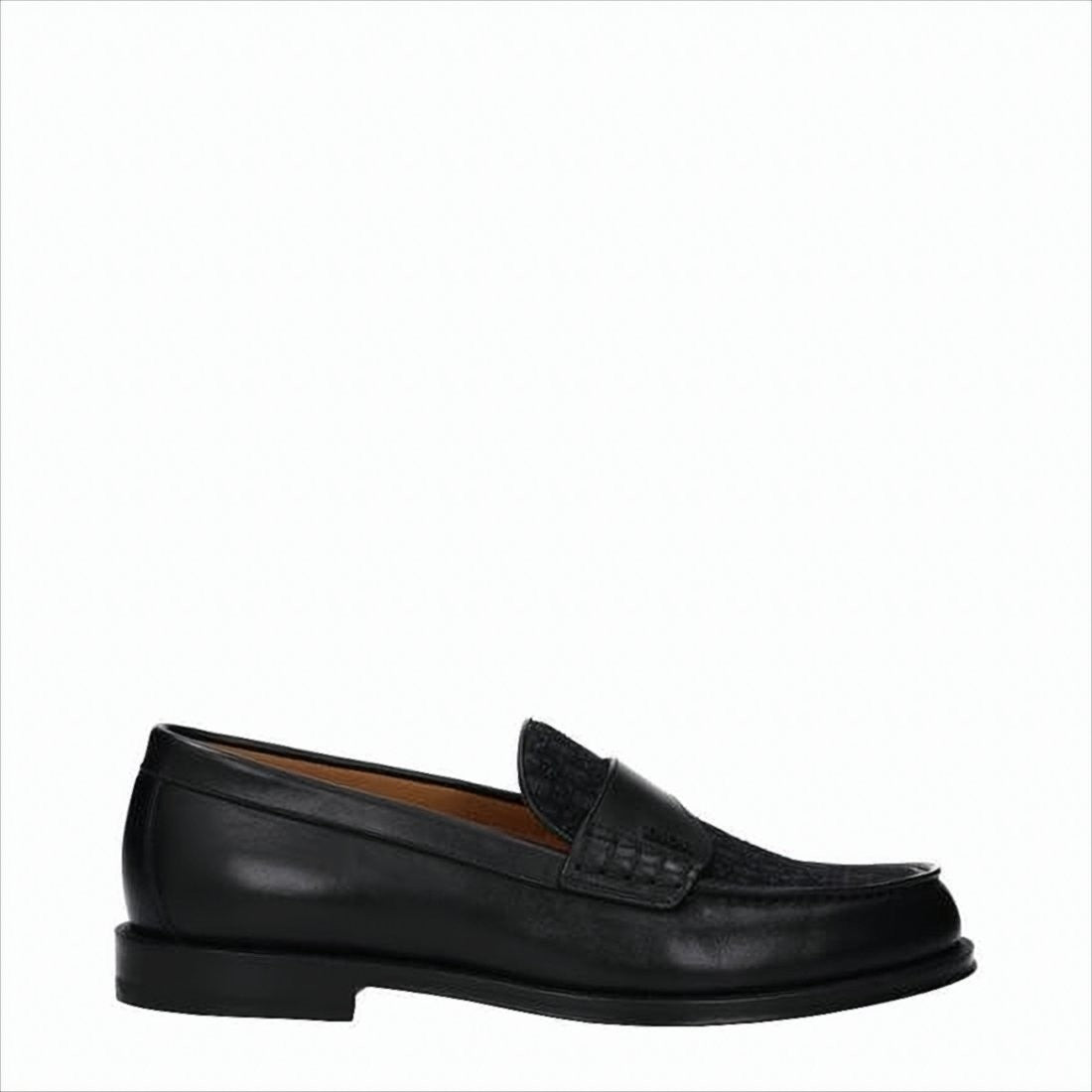 Christian Dior Penny Strap Loafers With Subtle Pattern And Stacked Heel