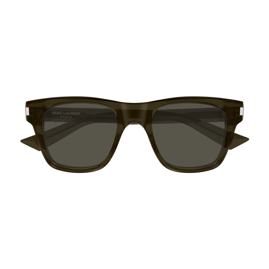 Saint Laurent Bold Square Frame Sunglasses With Glossy Finish