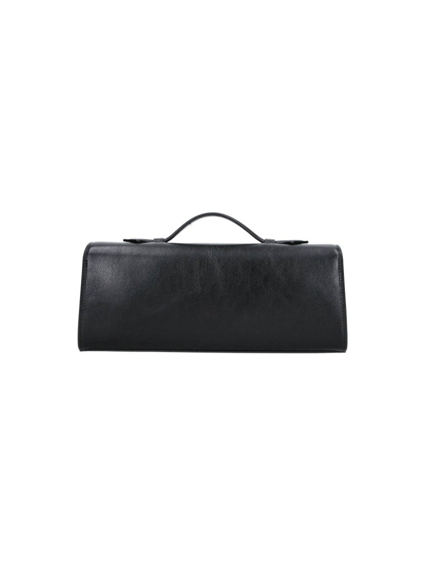 Savette Black Symmetry Slim Calfskin Top-Handle Pouch