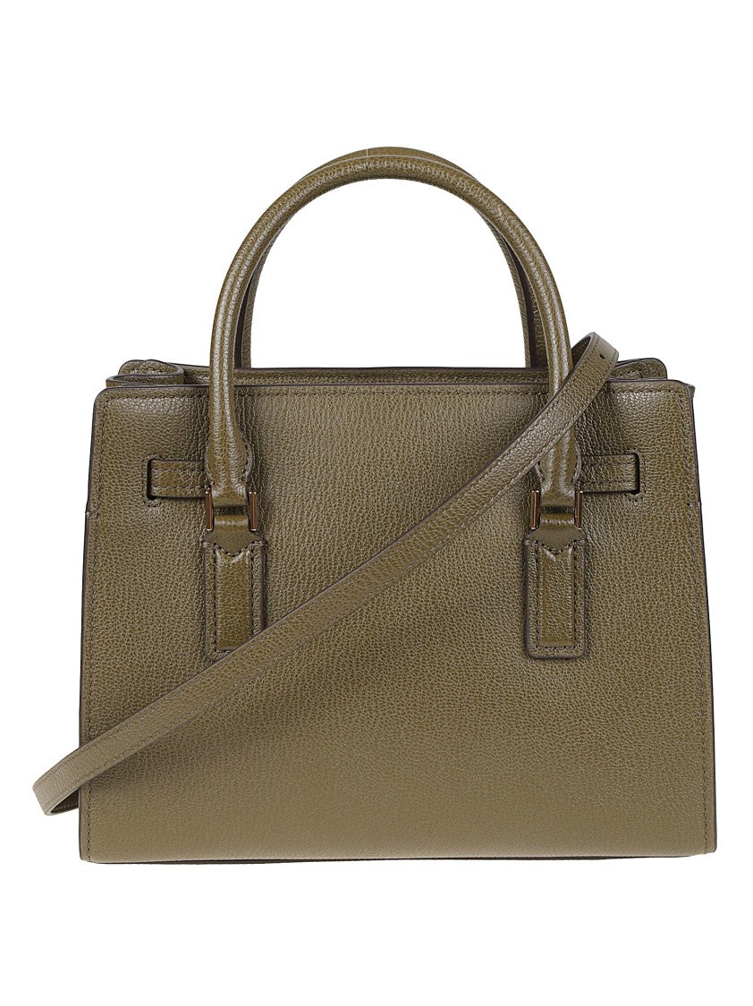 Michael Kors Small Hamilton Textured Leather Metallic Lock Satchel