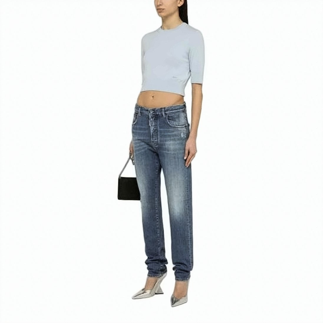 Dsquared2 Relaxed Fit Denim Pants With Tapered Leg