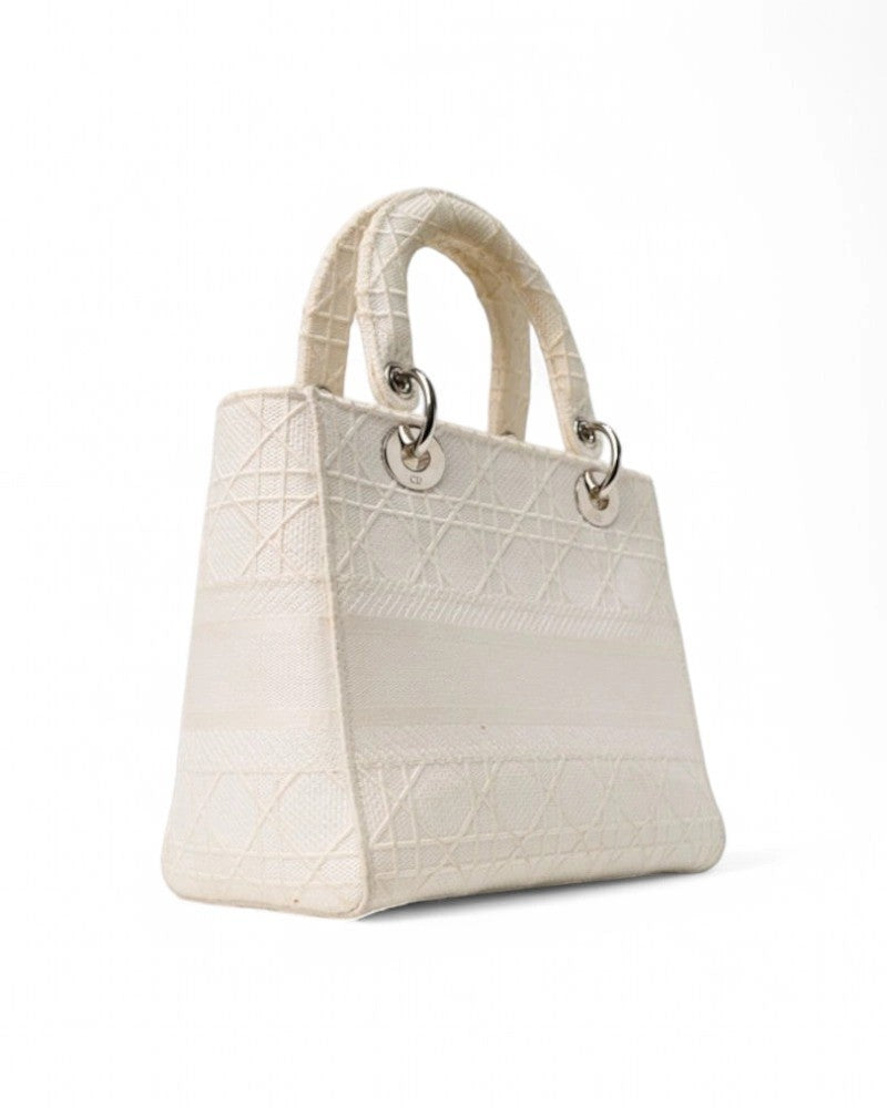 Dior Lady D-Lite Medium Cannage Panna