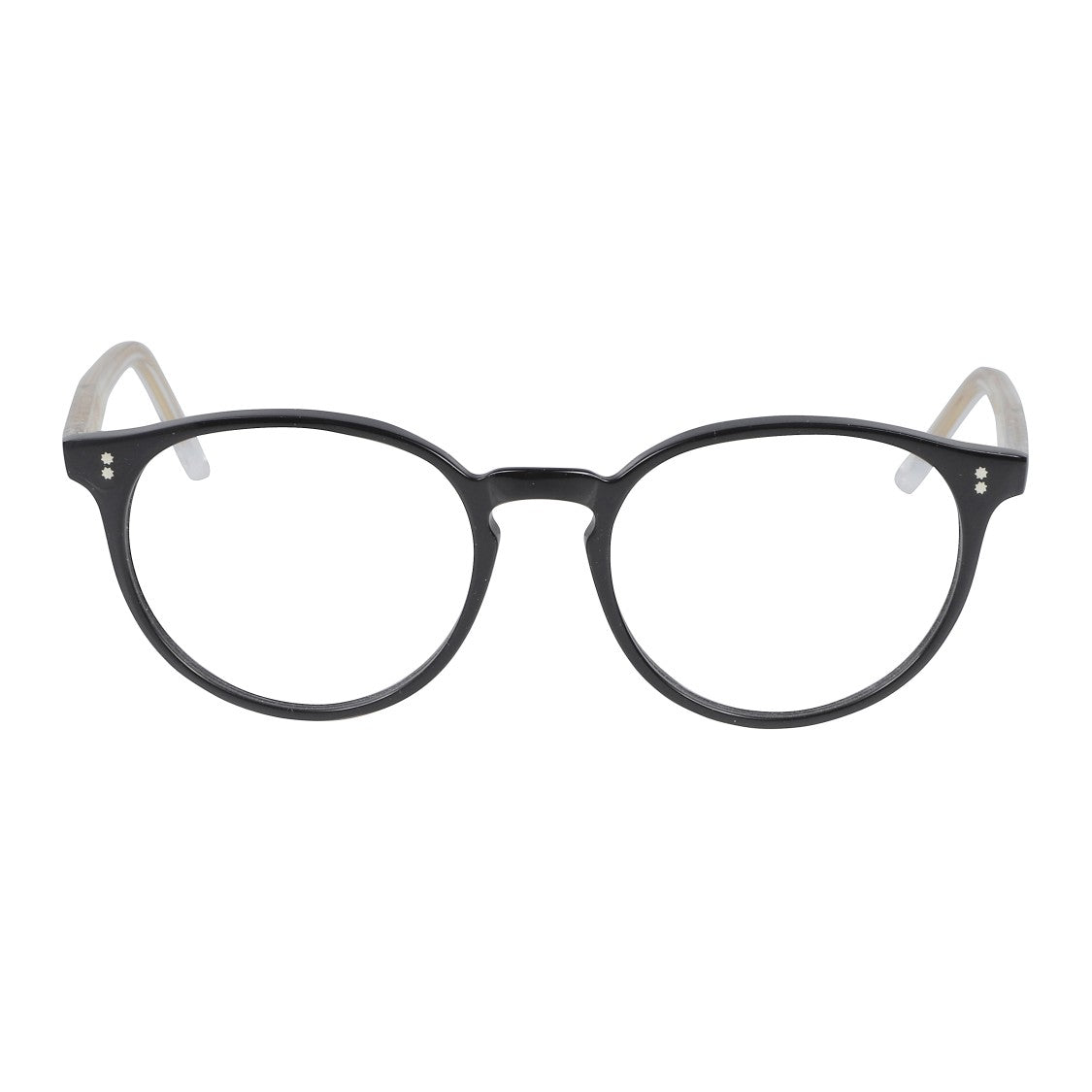 Kador Jonas/N-52 Rounded Frame Eyeglasses With Glossy Black Front