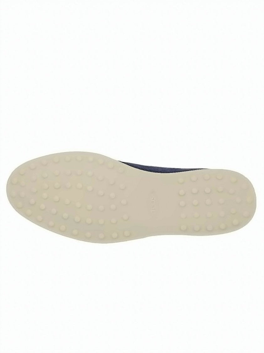 Tod's Minimalist Suede Loafers With Textured Rubber Sole