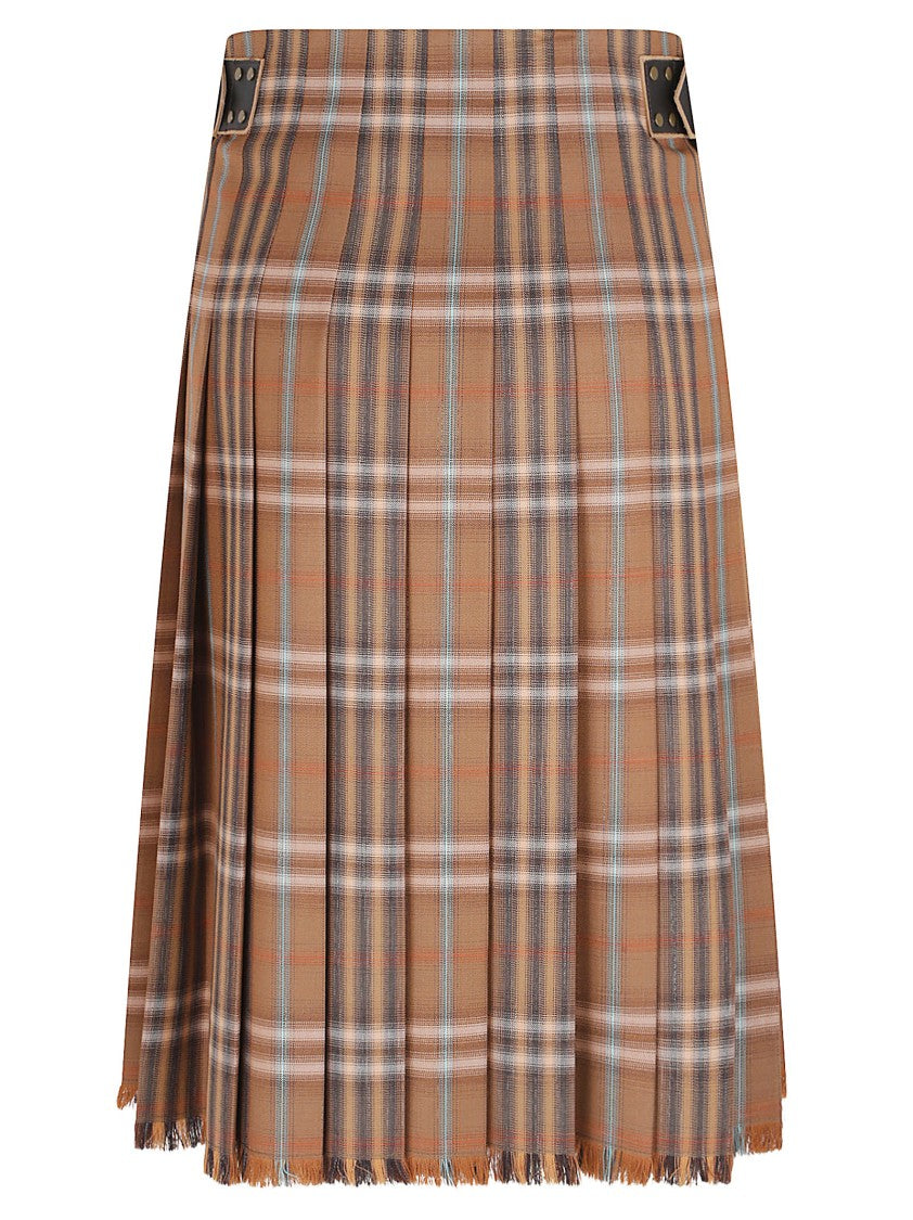 Burberry Knee-Length Wool Skirt