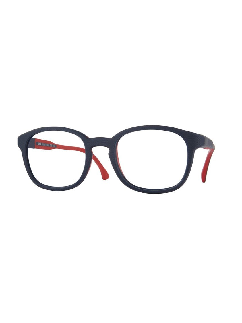 Lookkino Rectangular Black Eyeglasses With Vibrant Red Accents