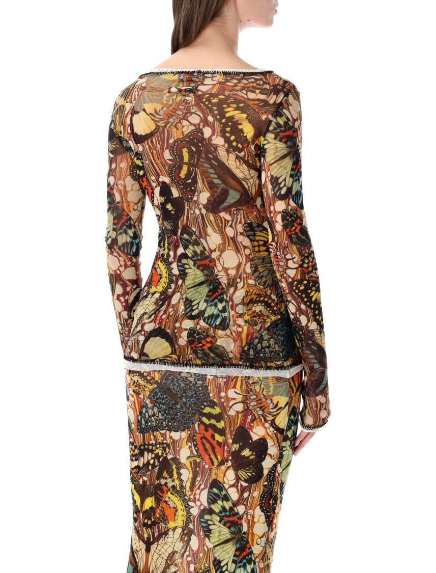 Jean Paul Gaultier Re-Edition Butterfly Tulle Top
