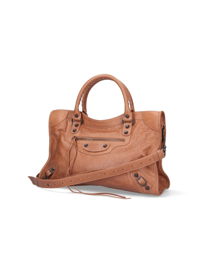 Balenciaga Structured Brown Handbag With Clean Lines